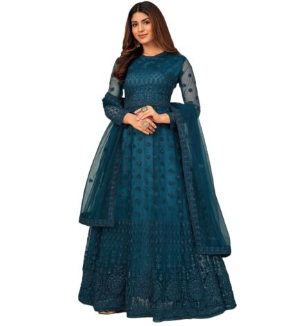 JULEE Women’s Net Embroidered Semi-Stitched Gown Jivika Gown-New by VintaVool