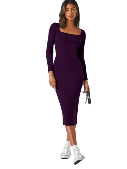 Women’s Midi Western Bodycon Dress | Elegant Long Sleeve Dress for Girls | Stylish Dress for Festivals, Parties & Special Occasions by VintaVool