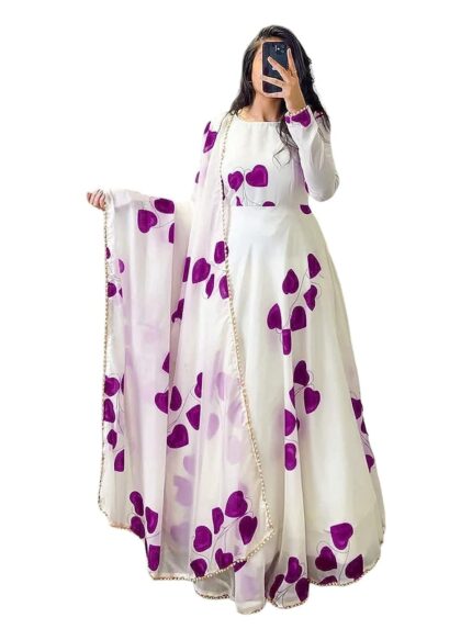 Women’s Georgette Digital Printed Gown Maxi Dress Collection Traditional Ethnic Embroidery Long Kurti Party Dresses Western Girls and Women Dress by VintaVool
