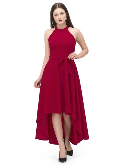 SEVENQUEEN Women’s Western Gown High Low Knee Long One Piece by VintaVool