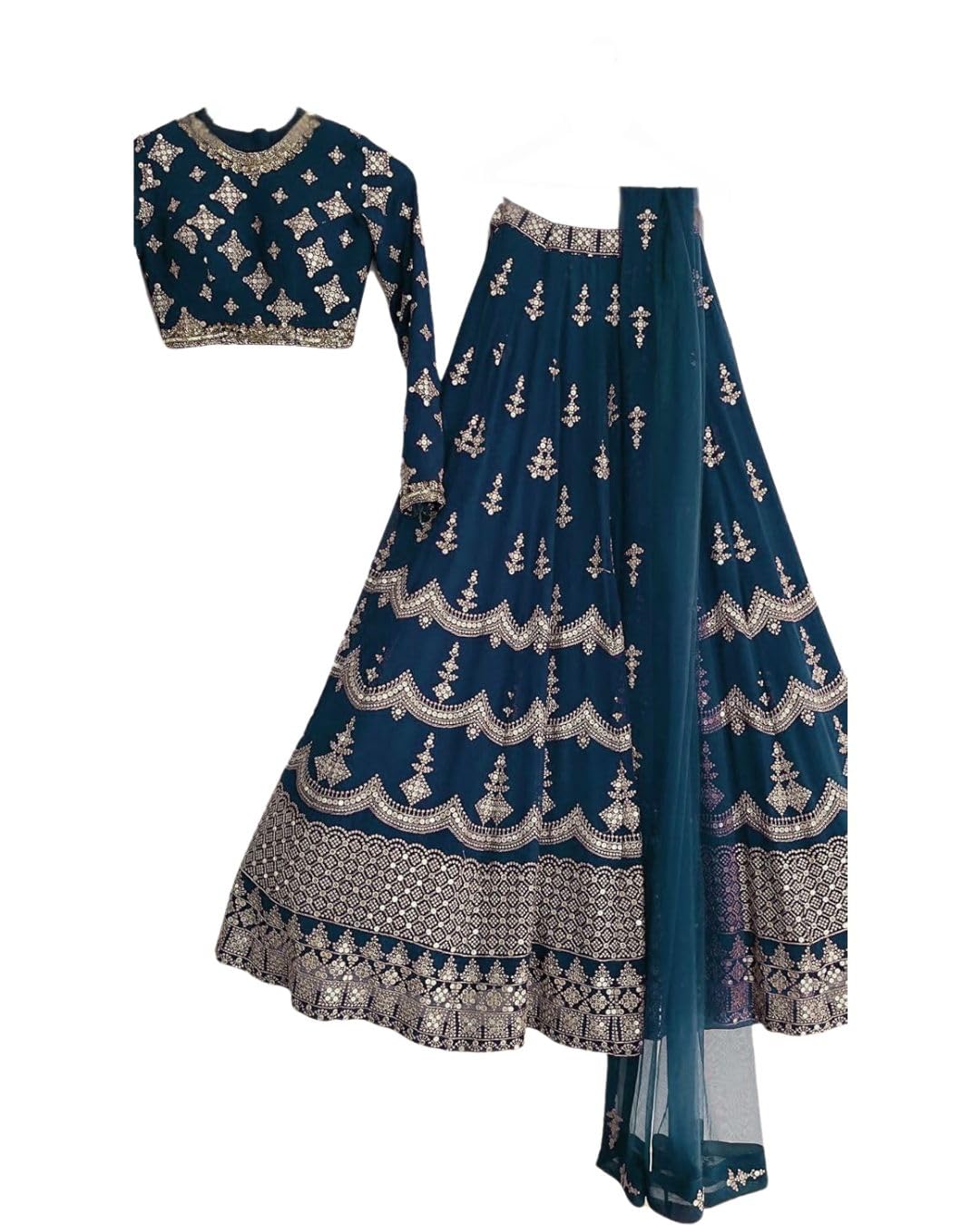 MODEMIX Solid Women’s Art Silk Lehenga Choli with Sequins Embroidery Work & Unstitched Blouse -Georgette Dupatta for Weddings and Special Occasions by VintaVool MODEMIX Solid Women’s Art Silk Lehenga Choli with Sequins Embroidery Work & Unstitched Blouse -Georgette Dupatta for Weddings and Special Occasions by VintaVool