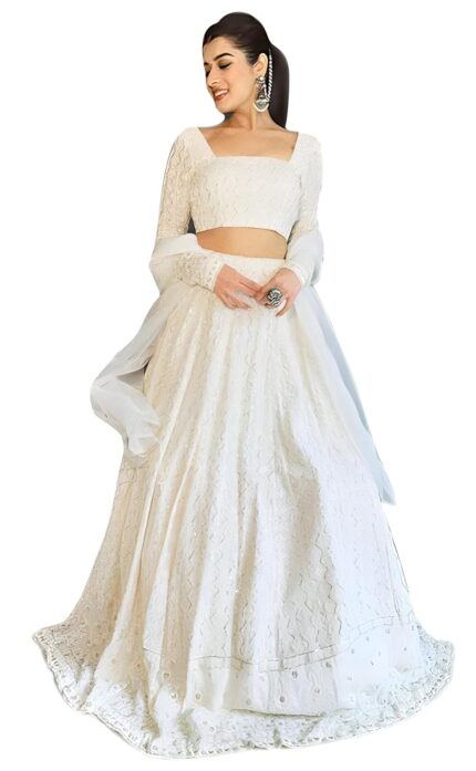 TRENDMALLS Women’s Georgette Embroidery Lehenga Choli with Dupatta I Navratri Stylish Lehenga Choli for women by VintaVool