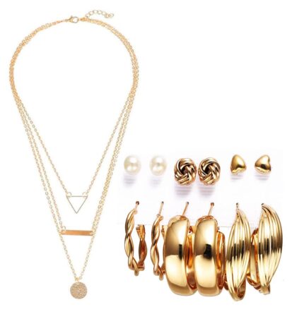 YouBella Fashion Jewellery Gold Plated Necklace and Earrings Combo Jewellery Set for Girls and Women (Gold) by VintaVool