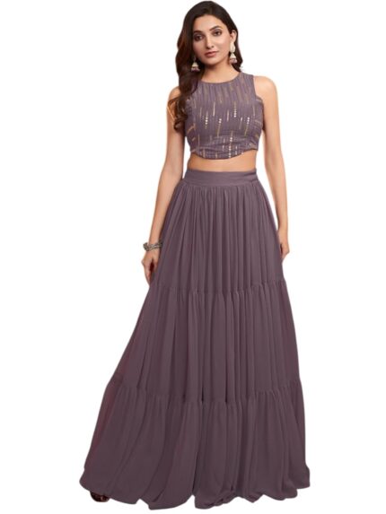 LOOGRA Lehenga Choli For Womens And Girls Ready To Wear Lehenga For Women Geogatte Fabric On Embrodery Sequance Cording Work Blouse Fully Stiched by VintaVool