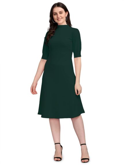 PURVAJA Women’s Corduroy Fit and Flare Knee-Length Dress by VintaVool