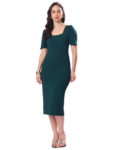 PURVAJA Women’s Bodycon Knee Length Dress (Bely-005-010) by VintaVool