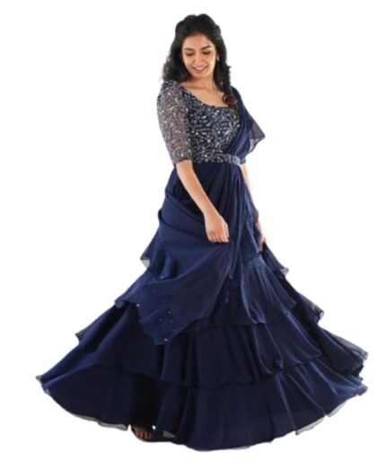 VS FASHION Ready To Wear Lehenga Saree Set For Women Bollywood Style Fox Georgette Fabric On Fully Stitched Blouse Colour by VintaVool