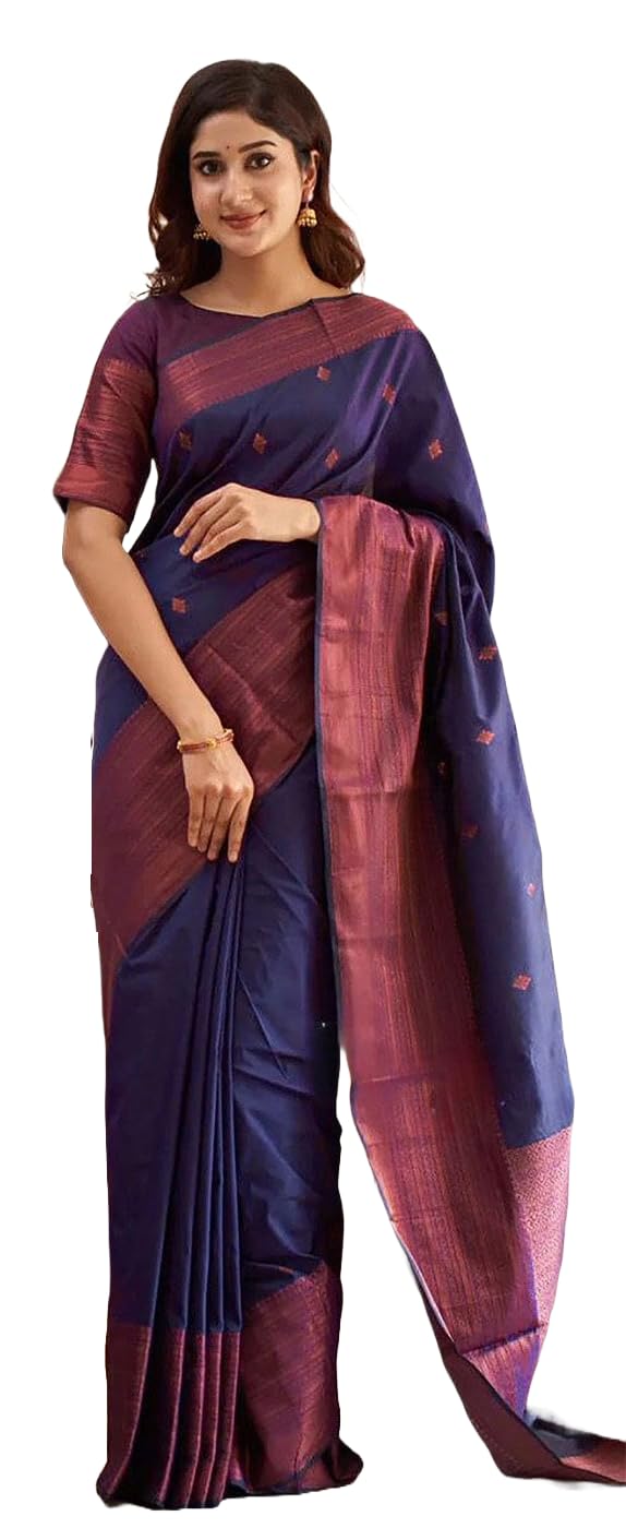 Yashika Women’s Banarasi Kanjivaram Cotton Silk Jaquard Saree Printed Saree With Unstitched Blouse Material – Suitable For All Indian Occasions and Festivals by VintaVool Yashika Women’s Banarasi Kanjivaram Cotton Silk Jaquard Saree Printed Saree With Unstitched Blouse Material – Suitable For All Indian Occasions and Festivals by VintaVool