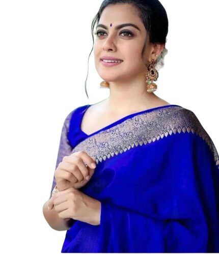 C J Enterprise Women’s Soft Pure Kanjivaram Silk Saree For Wedding Banarasi Cotton Sari With Blouse Piece (Yatri-51) by VintaVool