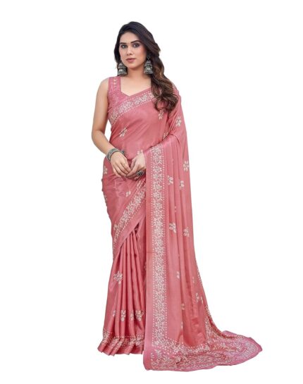 Yashika Women’s Elegant Chiffon Saree with Blouse Material – Embrace Trendy Style and Timeless Elegance in this Exquisite Attire by VintaVool