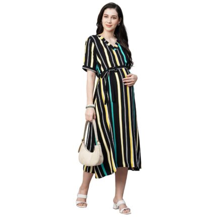 MomToBe Women’s Fit and Flare Calf Length Dress by VintaVool