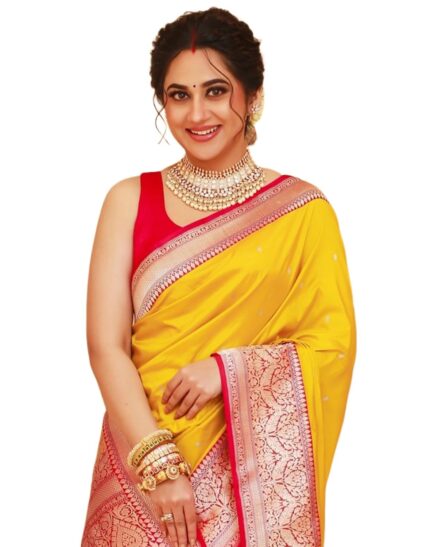 SIRIL Women’s Kanjivaram Silk Saree Soft Banarasi Sari With Blouse Piece by VintaVool