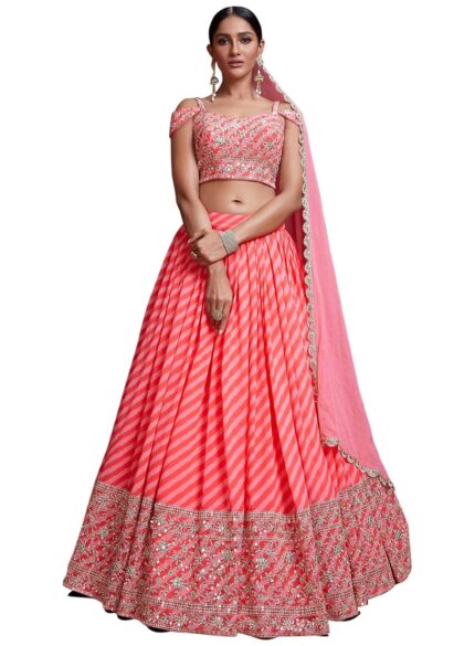 Zeel Clothing Women’s Silk Lehenga Choli With Dupatta Semi Stitched by VintaVool