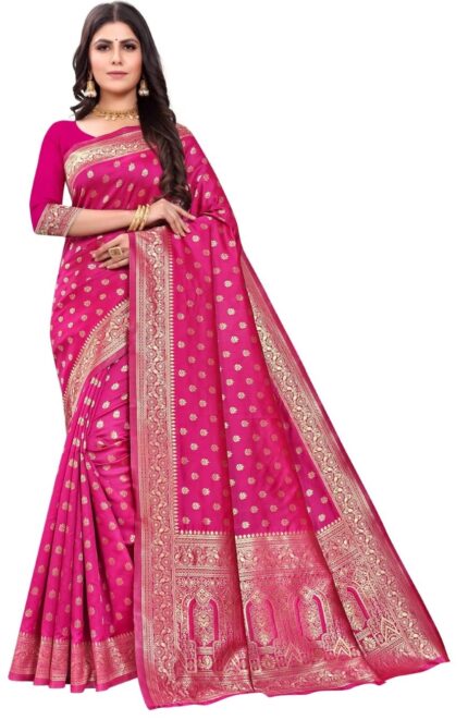 C J Enterprise Women’s Pure Kanjivaram Silk Saree Banarasi Soft Sari With Blouse Piece For Wedding (Pari124-50) by VintaVool