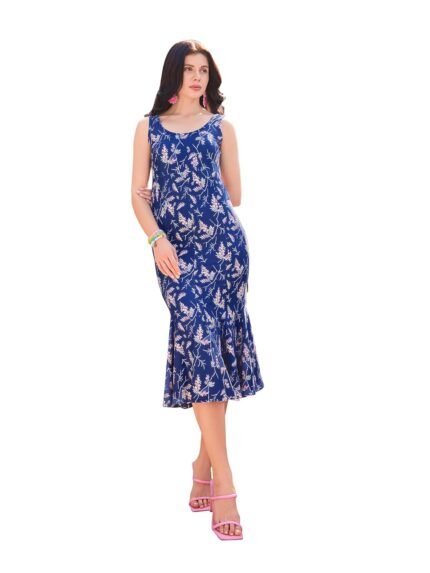 PURVAJA Women’s Mermaid Midi Length Dress (Wini-025-029) by VintaVool