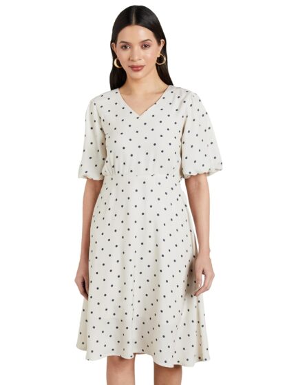 Symbol Premium Women’s Fit & Flare Dress (Below Knee Length | Stylish) by VintaVool