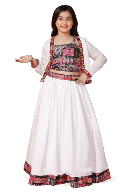 Fashion Dream Girl’S Cotton Blend Readymade Lehenga Choli by VintaVool