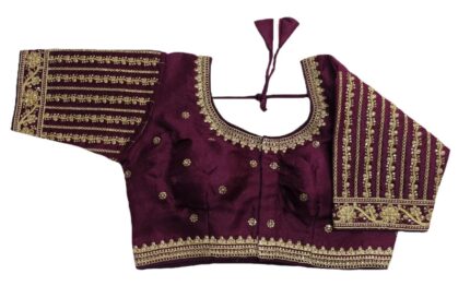 Vihu Fashion Women’s Readymade Blouse Embroidery Multi Coding Gold Thread Indian Ethnic Designer Stitched Readymade Saree Half Sleeve Blouse for Women for Saree Lehenga Choli by VintaVool