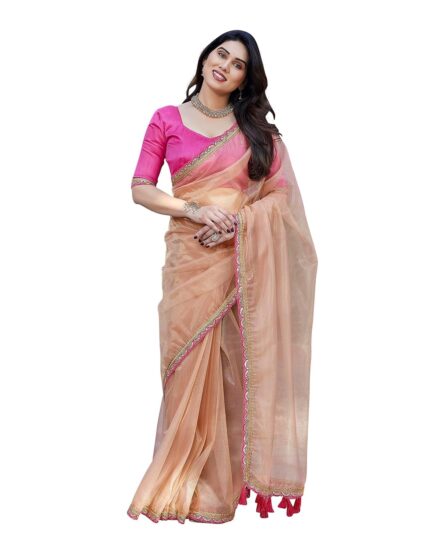 Yashika Women’s New Bollywood Soft Tissue Silk Saree With Blouse Material |saree for Women | New Sari | Latest Saree by VintaVool