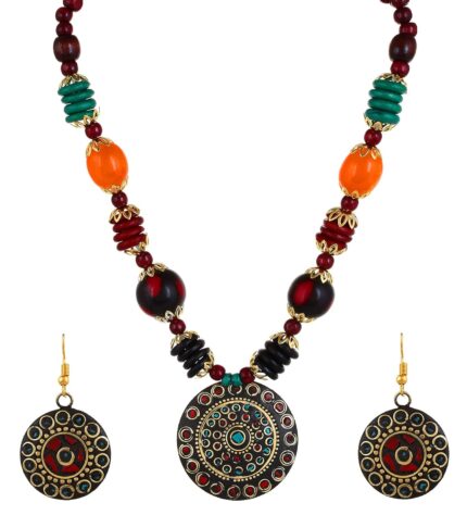 YouBella Gifts Stylish Latest Traditional Afghani Tribal Beads Multicolor Jwell Necklace Jewellery Set with Earrings for Girls and Women by VintaVool