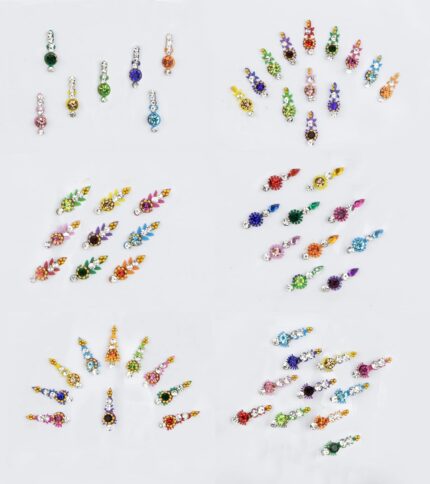 Kausi Jewellers (Pack of 10) Medium + Small Stone Fancy bindies for Women,Girls for Wedding, Parties, Wedding dulhan Bindi Designs (Pack of 10) by VintaVool