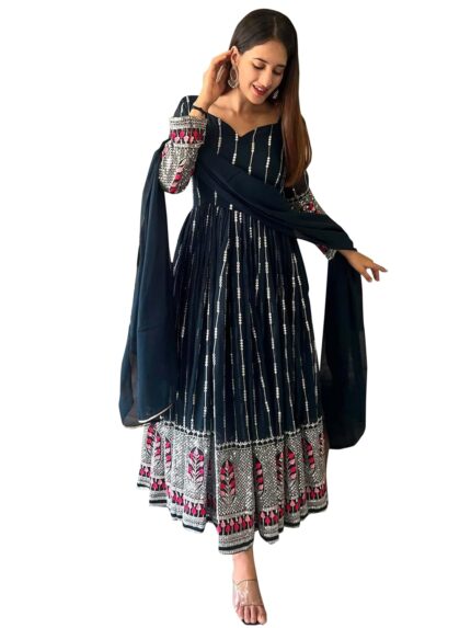 Fashion Basket Women’s Georgette Anarkali Dress by VintaVool
