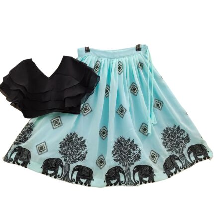 LAKAAE Girls Georgette Stylish Readymde Lehenga Choli Set Perfect for Ethnic, Party & Wedding Full Stitched Lehenga Choli Set | Girls Ethnic Wear | Readymade Traditional Dress by VintaVool