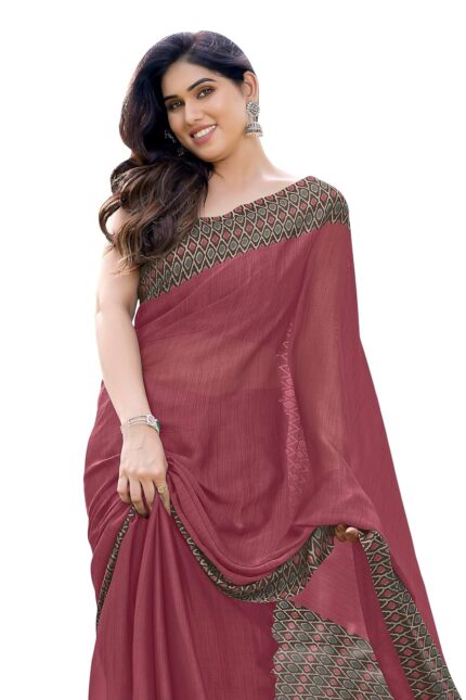 MIRCHI FASHION Chiffon Printed Women’s Saree with Blouse Piece by VintaVool