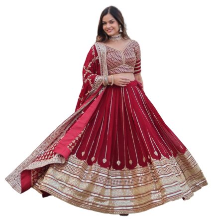 Fashion Basket Faux Blooming With Heavy Sequins Zari Embroidered work Lehenga Choli Set for Women by VintaVool