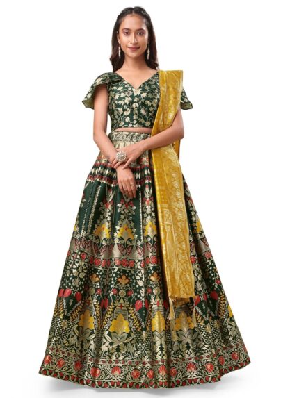 PURVAJA Women’s Jacquard Semi-Stitched Salwar Suit Material(Nazz) by VintaVool