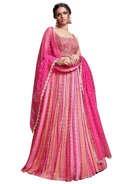 Zeel Clothing Women’s Silk Embroidered Semi-Stitched Wedding Lehenga Choli with Dupatta Free Size by VintaVool