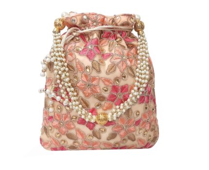 DUCHESS Women’s Polti Bag with Pearl Handle and Tassel – Bridal Ethnic Traditional Casual Purse/Clutch/Handbag, 20 L X 2 W X 23 H Cm by VintaVool