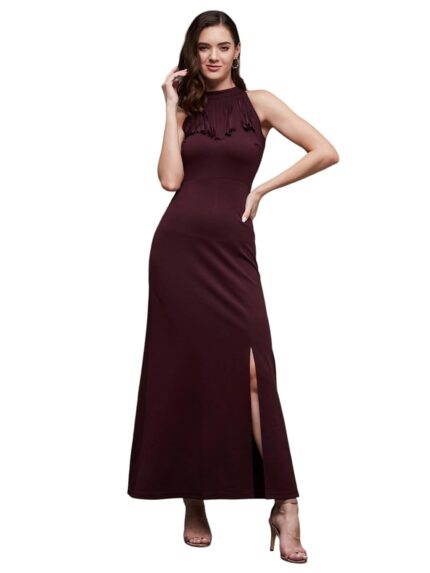 Miss Chase Women’s Bodycon Slit Maxi Dress by VintaVool