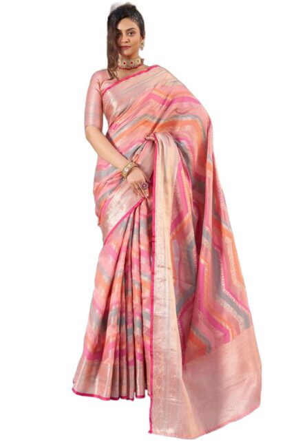 SWORNOF Womens Kanjivaram Banarasi Silk Saree Patola saree with Unstitched blouse piece by VintaVool