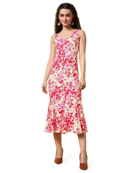 PURVAJA Women’s Mermaid Midi Length Dress (Wini-025-029) by VintaVool