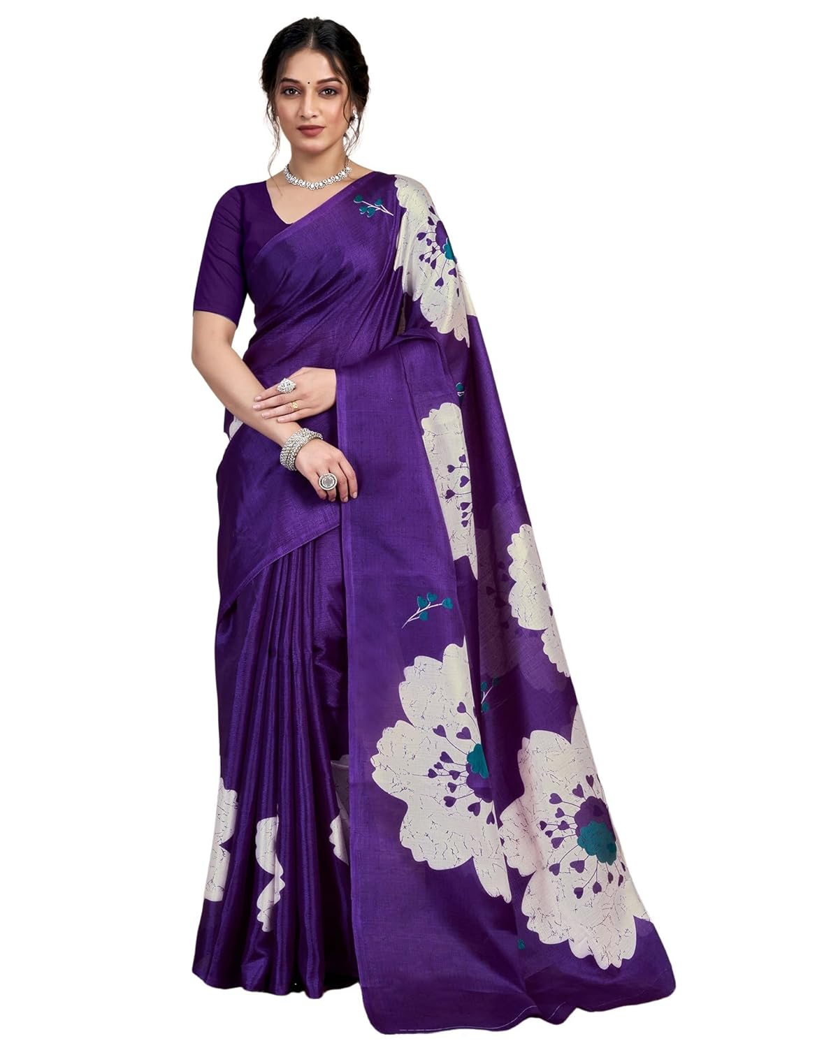 SIRIL Women’s Cotton Printed Saree With Unstitched Blouse Piece by VintaVool SIRIL Women’s Cotton Printed Saree With Unstitched Blouse Piece by VintaVool