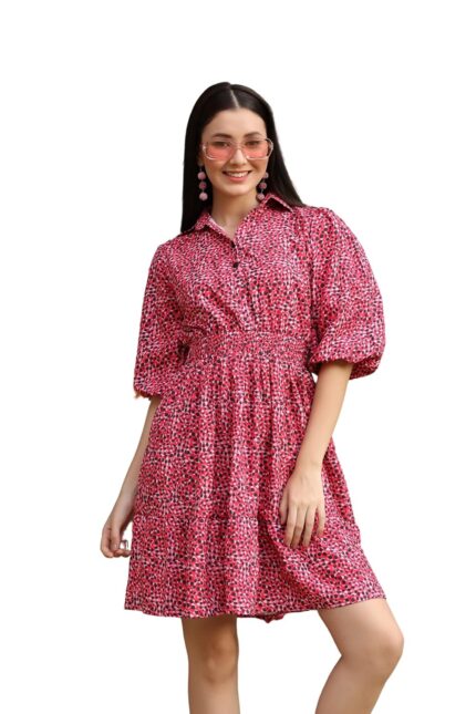 DHRUVI TRENDZ Women’s Dress | One Piece Dress for Women | Standard Length Dresses for Women | Trendi Dress for Women | Dress by VintaVool